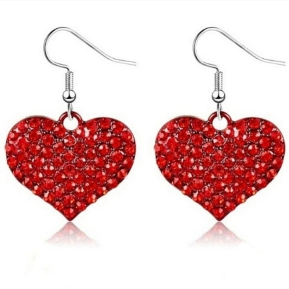 Valentine's Day Heart Dangle Earrings